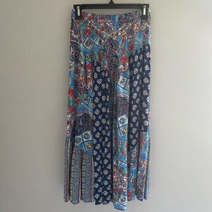 Vintage cottage prairie patchwork maxi skirt flowy bohemian skirt Carole‎ Little